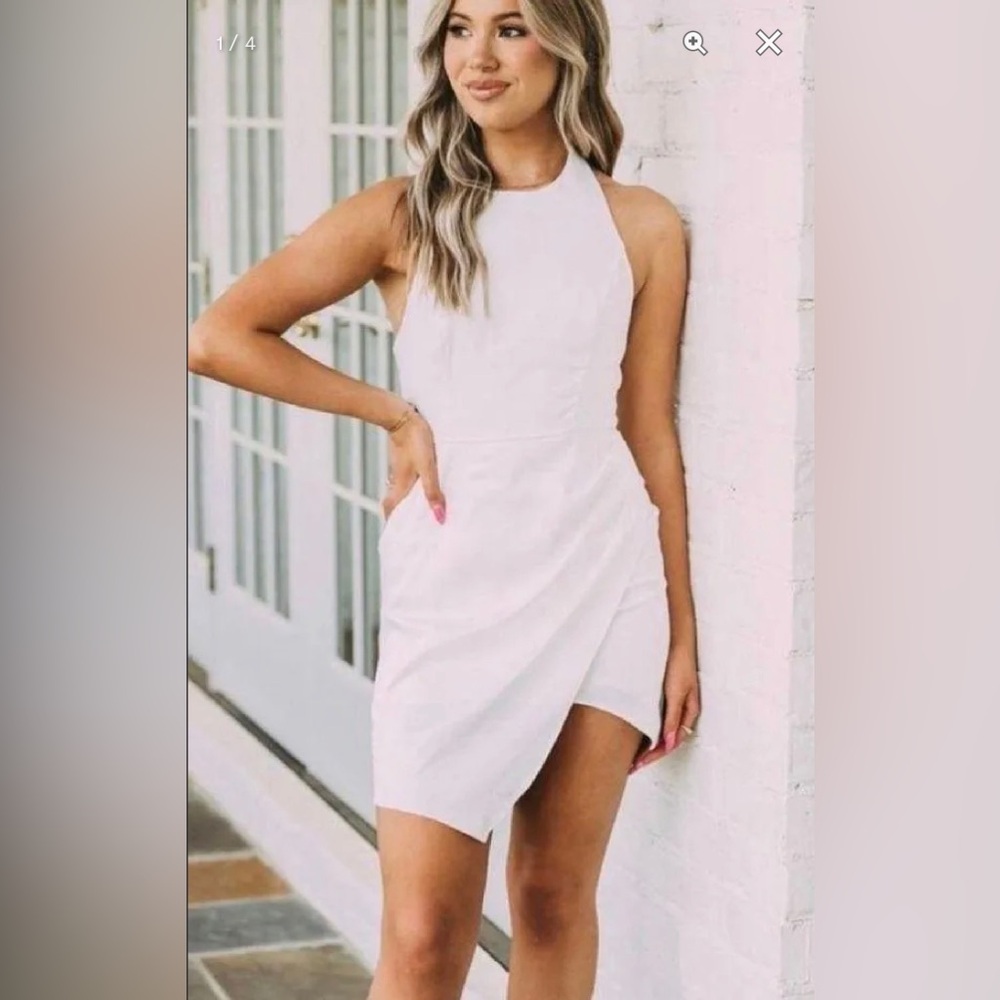 DO+BE white halter dress